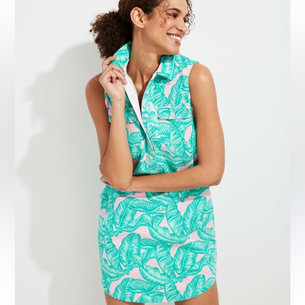 Vineyard Vines Tropical Banana Leaf Print Dress